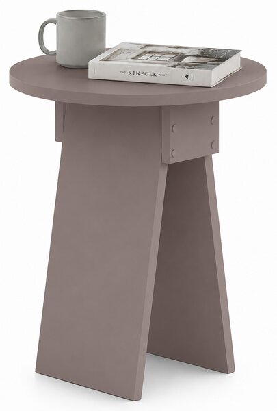Tavolino Rotondo da Soggiorno 42x23,5x50 cm Tavolo Design Minimal Moka