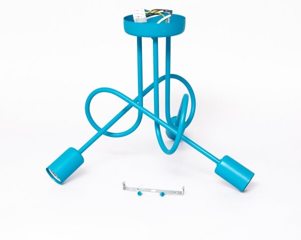 Lampadario a incasso per bambini con LED OXFORD 3xE27/15W/230V Blu