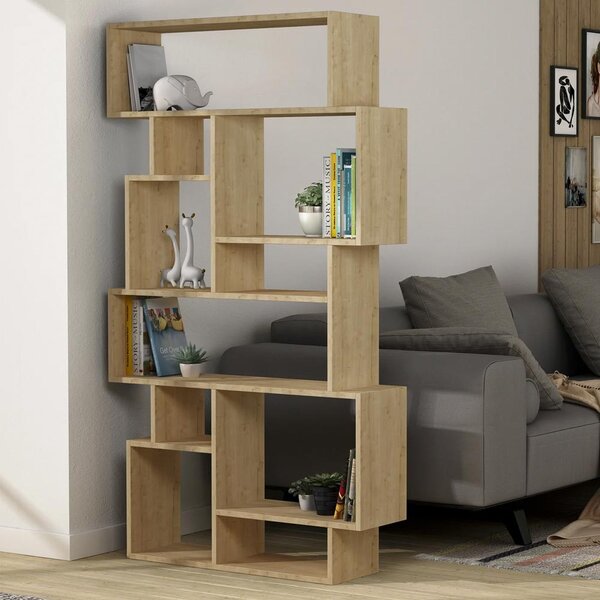 Libreria Moderna 168x96x25 cm Scaffale 8 Ripiani in MDF Quercia
