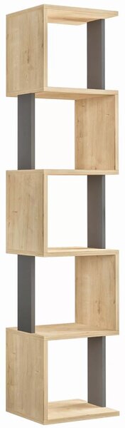 Libreria 161x35x30 cm Design Moderno Scaffale Modulare 5 Ripiani in MDF Grigio