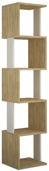 Libreria 161x35x30 cm Design Moderno Scaffale Modulare 5 Ripiani in MDF Quercia