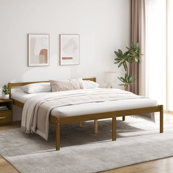 Struttura letto per materasso 100x200 cm in legno di pino marrone