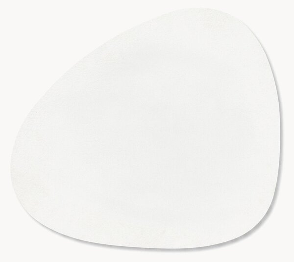 Set di 4 sottobicchieri in pelle fatti a mano dalla forma asimmetrica Curve