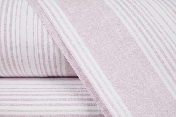 Completo Lenzuola In Percalle Jake Singolo - 160X290 90X205 + 1 Federa 50X80 Bellora Geometrico Rosa Caleffi