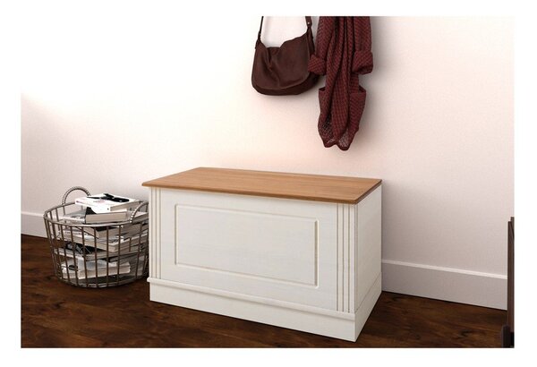 Cassapanca in legno di pino bianco 80x45 cm Anita - Støraa