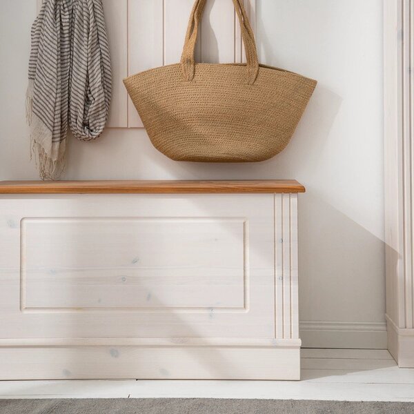 Cassapanca in legno di pino bianco 80x45 cm Anita - Støraa