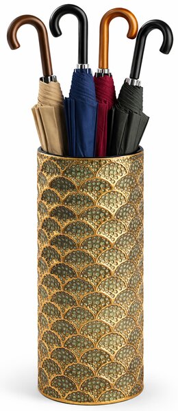 Portaombrelli Rotondo 20x54 cm Design Moderno per Ingresso in Metallo Oro