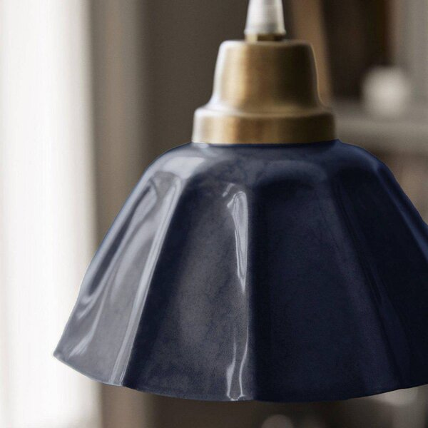 PR Home Lampada a sospensione Ester, blu, Ø 17 cm, con spina, E27 Ester, Blu, Soggiorno / Sala da pranzo, Metallo, Vintage