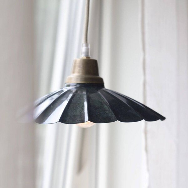 PR Home Lampada a sospensione Ester, blu, Ø 24 cm, con spina, E27 Ester, Blu, Soggiorno / Sala da pranzo, Metallo, Vintage