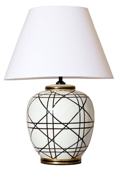 PR Home Lampada da tavolo New York, Bianco / Opale, Soggiorno / Sala da pranzo, Tessuto / Stoffa / Seta, Lampada da tavolo