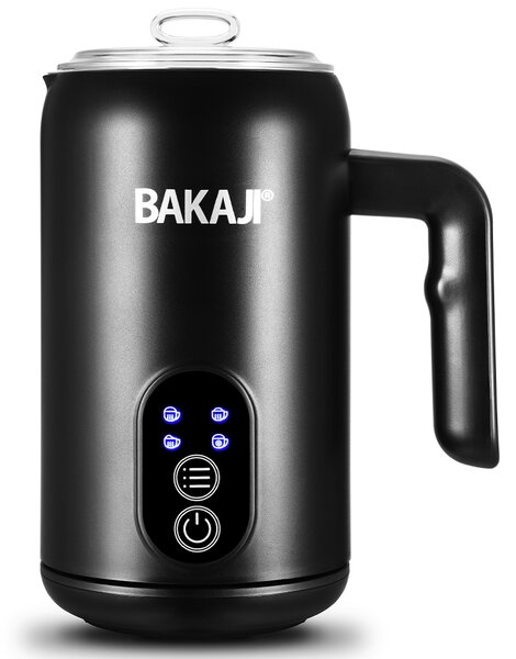 Montalatte Elettrico 500W Cappuccinatore Caldo Freddo Schiumatore Latte in Acciaio e PP Nero