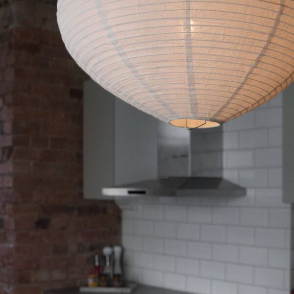 PR Home Lampada a sospensione Verona, dimmerabile, Bianco / Opale, Soggiorno / Sala da pranzo, Tessuto / Stoffa / Seta, Lampada a sospensione
