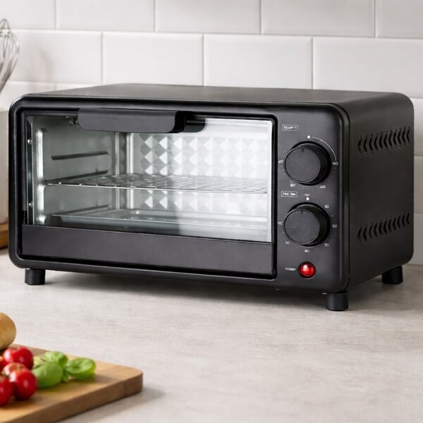 Forno Elettrico Capacità 10 Litri Potenza 800W Temperatura Regolabile e Timer Nero