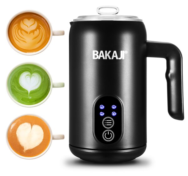 Montalatte Elettrico 500W Cappuccinatore Caldo Freddo Schiumatore Latte in Acciaio e PP Nero