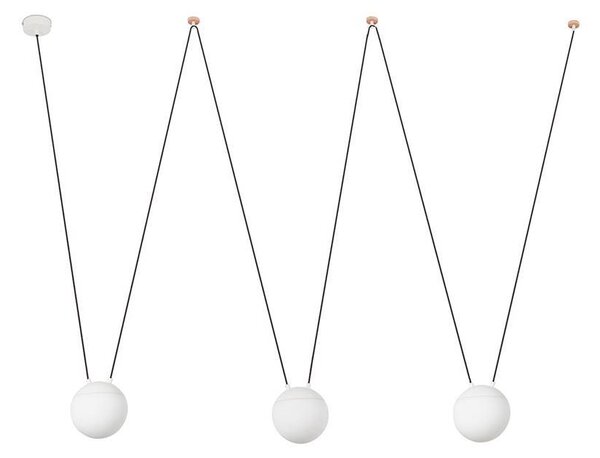 Lampada a sospensione MINE SPACE a 3 luci, bianco