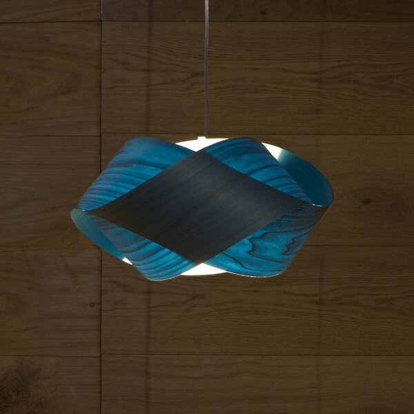 LZF LAMPS Lampada a sospensione Nut, dimmerabile, Blu, Soggiorno / Sala da pranzo, Legno, Design, Lampada a sospensione