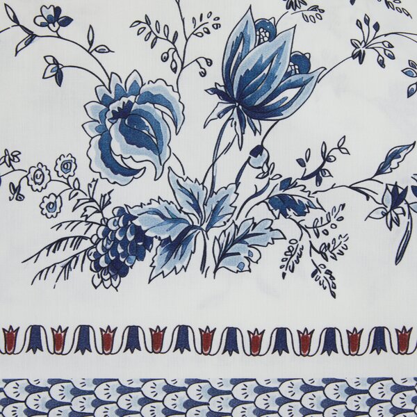 Completo Lenzuola In Percalle Tree Of Life Matrimoniale - 250X290 175X205 + 2 Federe 50X80 Mirabello Floreale Azzurro Caleffi