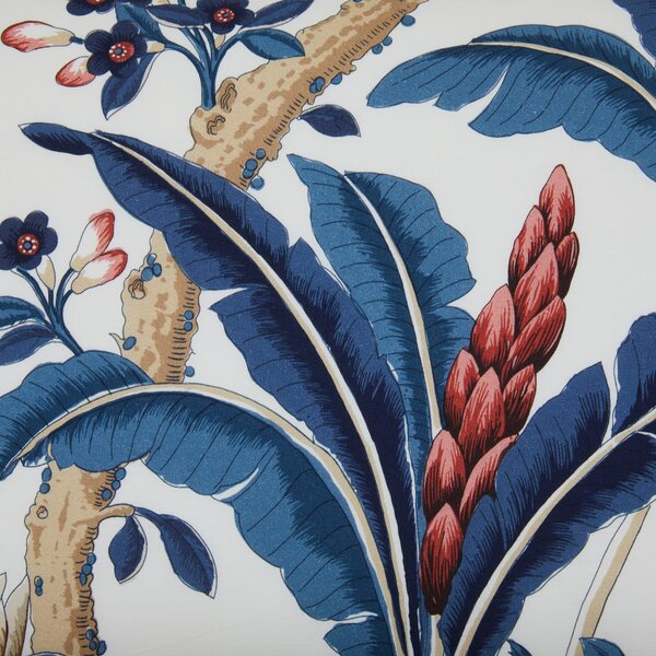 Completo Lenzuola In Percalle Paradise's Bird Matrimoniale - 250X290 175X205 + 2 Federe 50X80 Mirabello Moderno Blu Caleffi