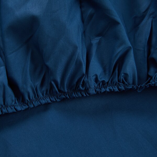 Completo Lenzuola In Percalle Paradise's Bird Matrimoniale - 250X290 175X205 + 2 Federe 50X80 Mirabello Moderno Blu Caleffi