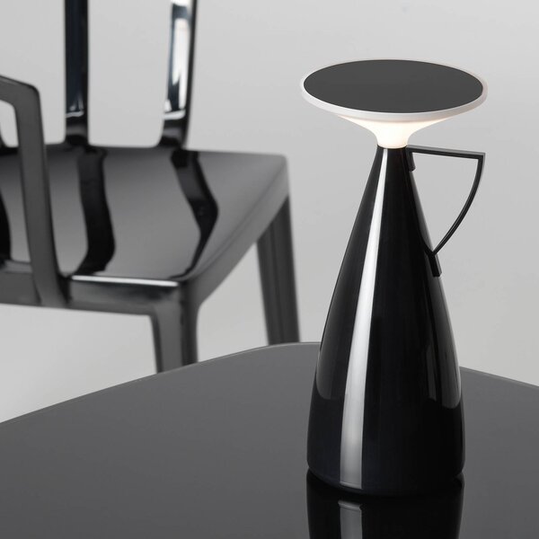 Kartell Lampada da tavolo a LED Camomille, dimmerabile, Nero, Soggiorno / Sala da pranzo, Plastica, Design, Lampada da tavolo LED