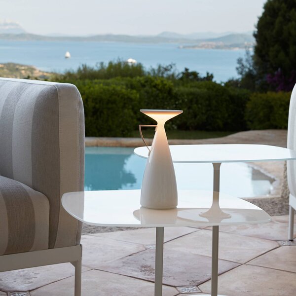 Kartell Lampada da tavolo a LED Camomille, dimmerabile, Bianco / Opale, Soggiorno / Sala da pranzo, Plastica, Design, Lampada da tavolo LED