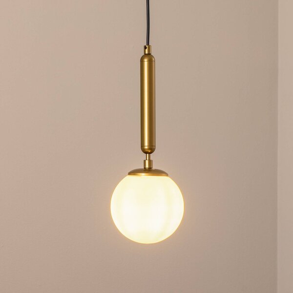 Lampada a sospensione in vetro King Opviq, dimmerabile, Ottone / Oro, Soggiorno / Sala da pranzo, Vetro, Lampada a sospensione