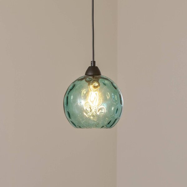 Lampada a sospensione in vetro Benek Opviq, dimmerabile, Blu, Soggiorno / Sala da pranzo, Vetro, Giovanile, Lampada a sospensione