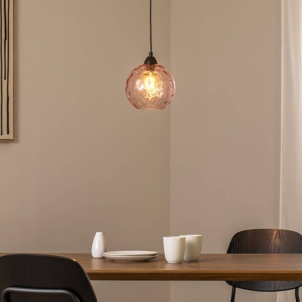 Lampada a sospensione in vetro Benek Opviq, dimmerabile, Violetto / Fucsia / Rosa, Soggiorno / Sala da pranzo, Vetro, Giovanile, Lampada a sospensione