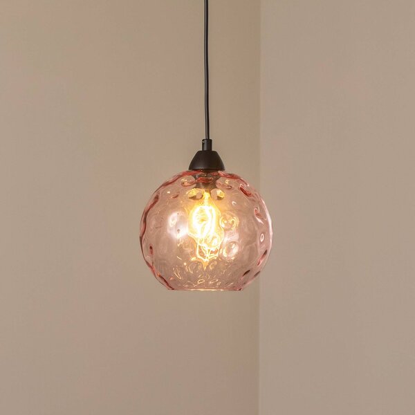Lampada a sospensione in vetro Benek Opviq, dimmerabile, Violetto / Fucsia / Rosa, Soggiorno / Sala da pranzo, Vetro, Giovanile, Lampada a sospensione