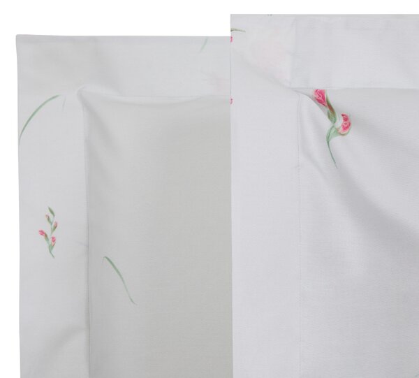 Completo Lenzuola In Percalle Gladioli Matrimoniale - 250X290 175X205 + 2 Federe 50X80 Mirabello Floreale Rosa Caleffi