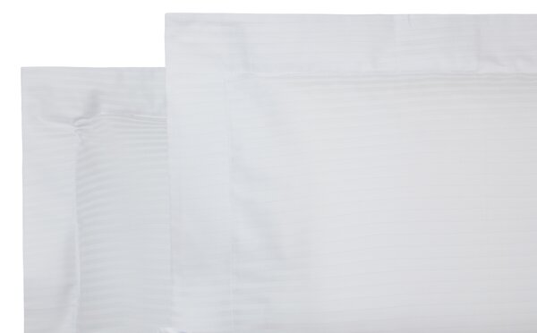 Completo Lenzuola In Raso Di Cotone Riga-raso Matrimoniale - 250X290 Emporium Tinta Unita Ghiaccio Caleffi