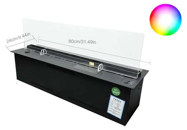 Umidificatore, design ecologico a vapore d'acqua, effetti fiamma a LED, 800 mm (31,50 pollici), protezione dal vento tramite app