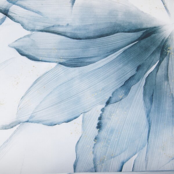 Completo Lenzuola MATRIMONIALE - 250X290 175X205 2 FEDERE 50X80 Abstract Flower BLU Raso Di Cotone Caleffi