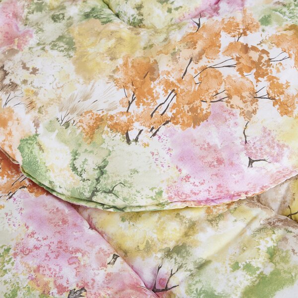Trapunta In Percalle Trees Singolo - 180X260 Emporium Floreale Arancio Caleffi