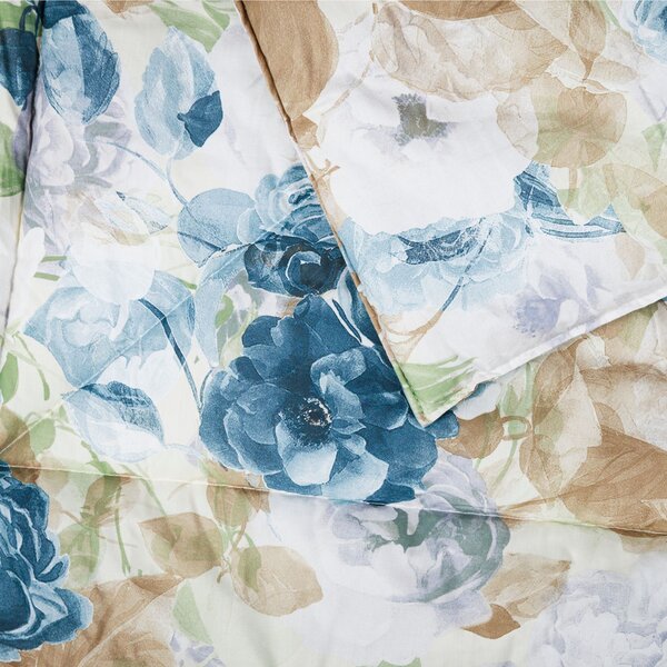 Trapunta In Percalle Limoges Matrimoniale - 270X260 Emporium Floreale Blu Caleffi