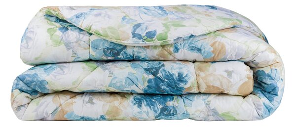 Trapunta In Percalle Limoges Matrimoniale - 270X260 Emporium Floreale Blu Caleffi