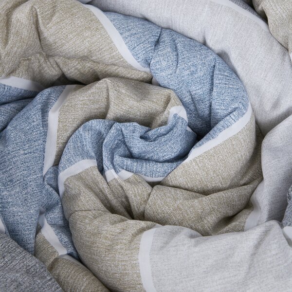 Trapunta In Percalle Cortina 220x260 Emporium Floreale Blu Caleffi