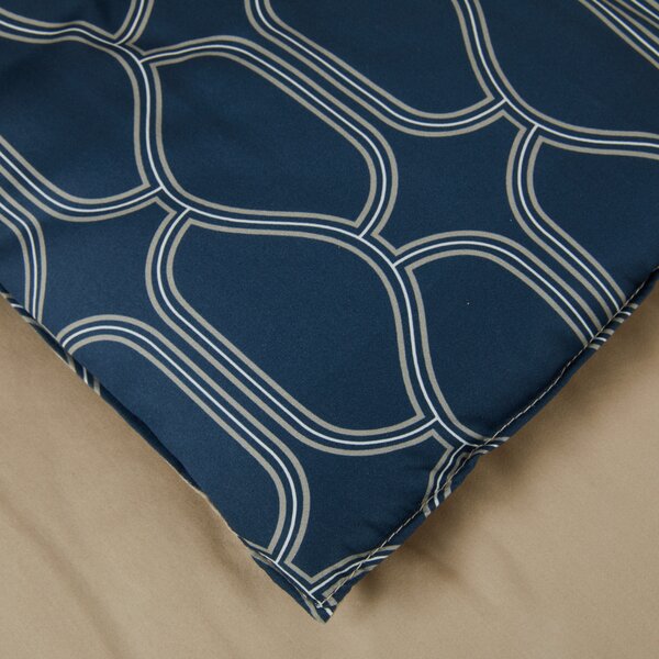 Trapunta In Raso Di Cotone Bloom Matrimoniale - 270X260 Trussardi Geometrico Blu Caleffi