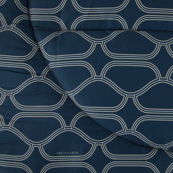 Trapunta In Raso Di Cotone Bloom Matrimoniale - 270X260 Trussardi Geometrico Blu Caleffi