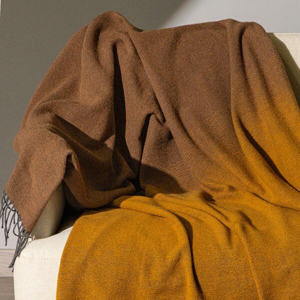 Plaid In Cotone Chamonix CM. 130X170 Caleffi Moka/Oro Caleffi