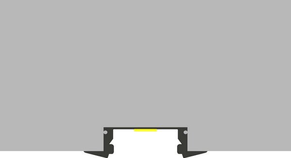 Profilo Led piatto U Sub Nero laccato per strisce Led 12-24V da incasso 2 metri in alluminio M LEDME