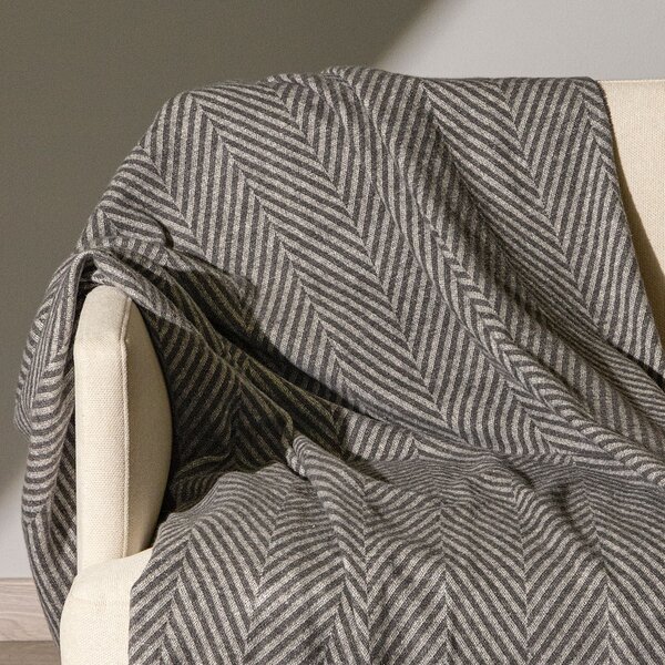 Plaid In Cotone Chalet CM. 130X170 Caleffi Grigio Caleffi