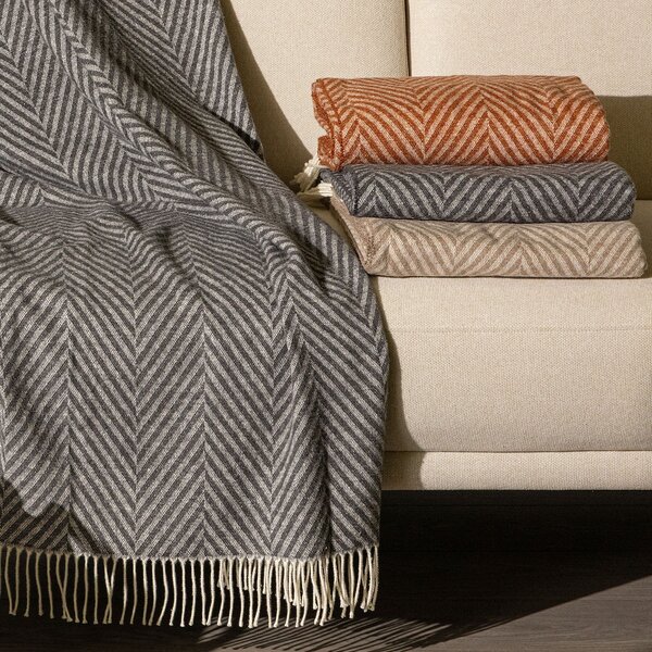 Plaid In Cotone Chalet CM. 130X170 Caleffi Grigio Caleffi