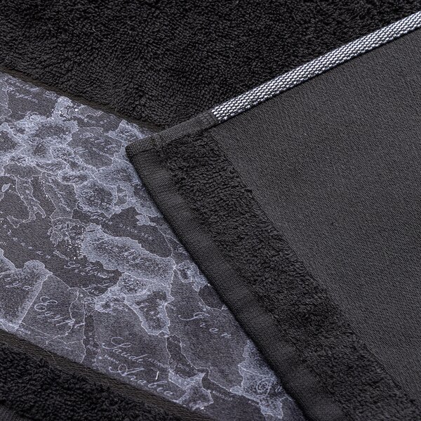 Asciugamano Con Ospite In Cotone Geo Night Standard Alviero Martini 1A Classe Geo Nero Caleffi