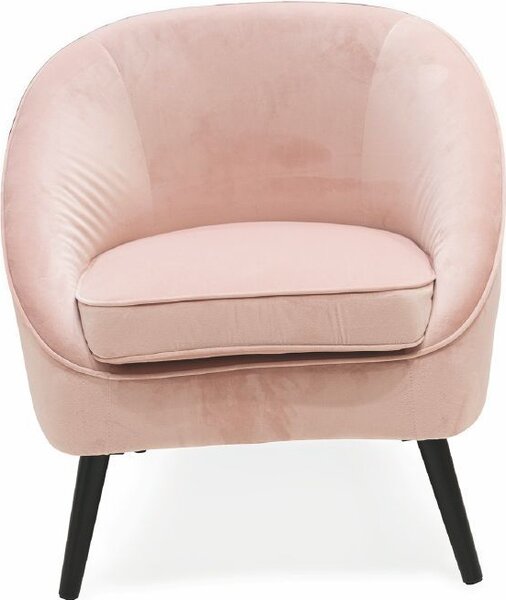 Galileo Poltrona Moderna in Velluto Dimensioni 74x66x77 colore Rosa Cipria