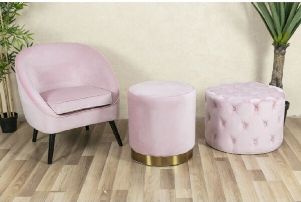 Galileo Poltrona Moderna in Velluto Dimensioni 74x66x77 colore Rosa Cipria