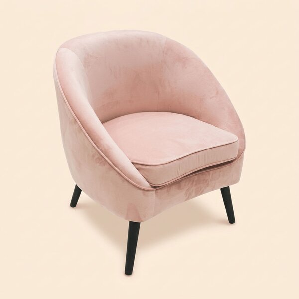 Galileo Poltrona Moderna in Velluto Dimensioni 74x66x77 colore Rosa Cipria