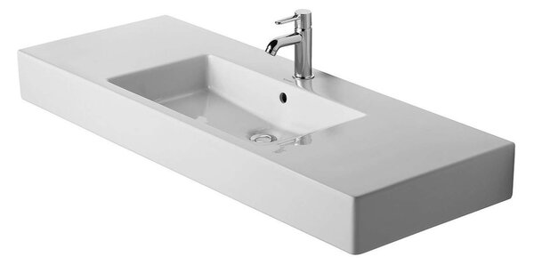 Duravit Vero - Lavabo 1250x490 mm, con 1 foro per rubinetto, con WonderGliss, bianco alpino 03291200001