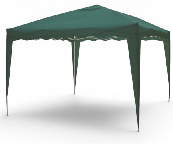 Gazebo pieghevole verde con telo in poliestere e struttura in acciaio 300x300xmaxH230 cm