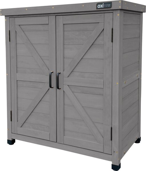 AXI Felix Armadio da giardino in legno grigio scuro | Armadio exteriore, Armadio degli attrezzi con ripiano | 80 x 45 x 93 cm